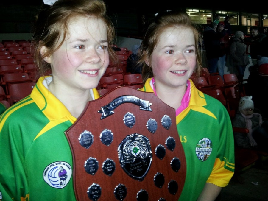 The Shines and our shield from last years girls football win!